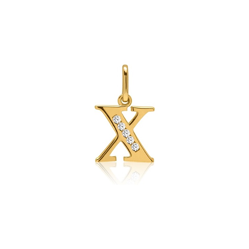 Unique Jewelry 333er Gold Buchstabenanhänger X mit Zirkonia