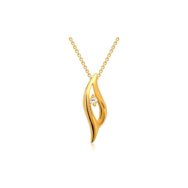 Unique Jewelry Silberkette mit Anhänger vergoldet Zirkonia