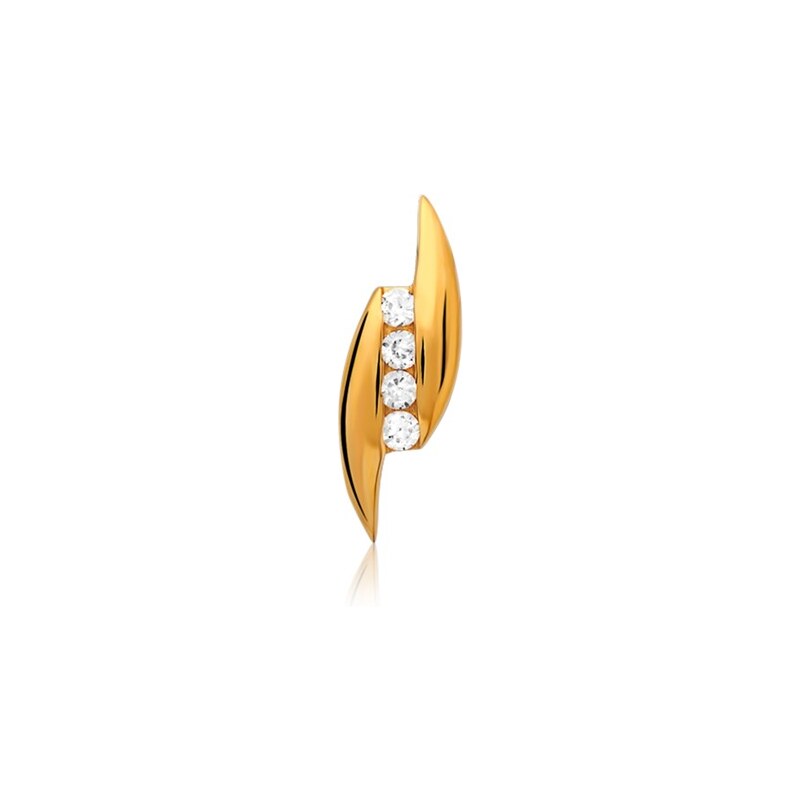 Unique Jewelry Moderner 925er Silberanhänger vergoldet Zirkonia