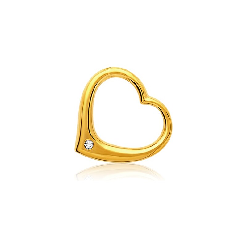 Unique Jewelry Moderner Silberherzanhänger vergoldet Zirkonia