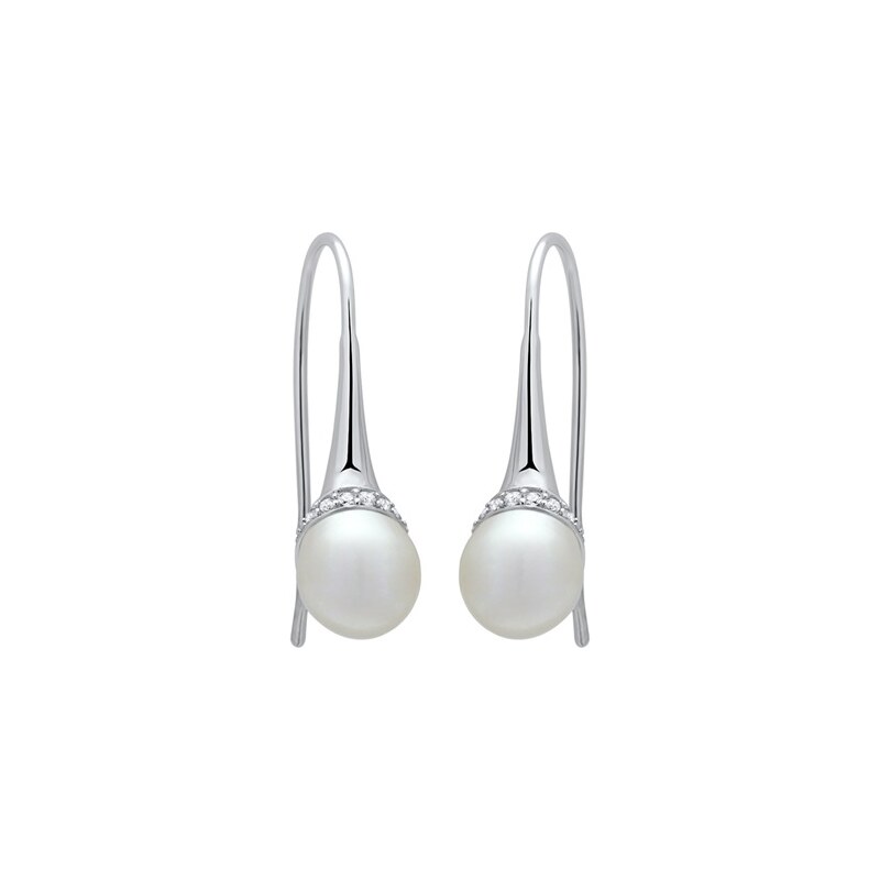 Unique Jewelry Elegante Ohrhänger aus 925er Silber mit Perle