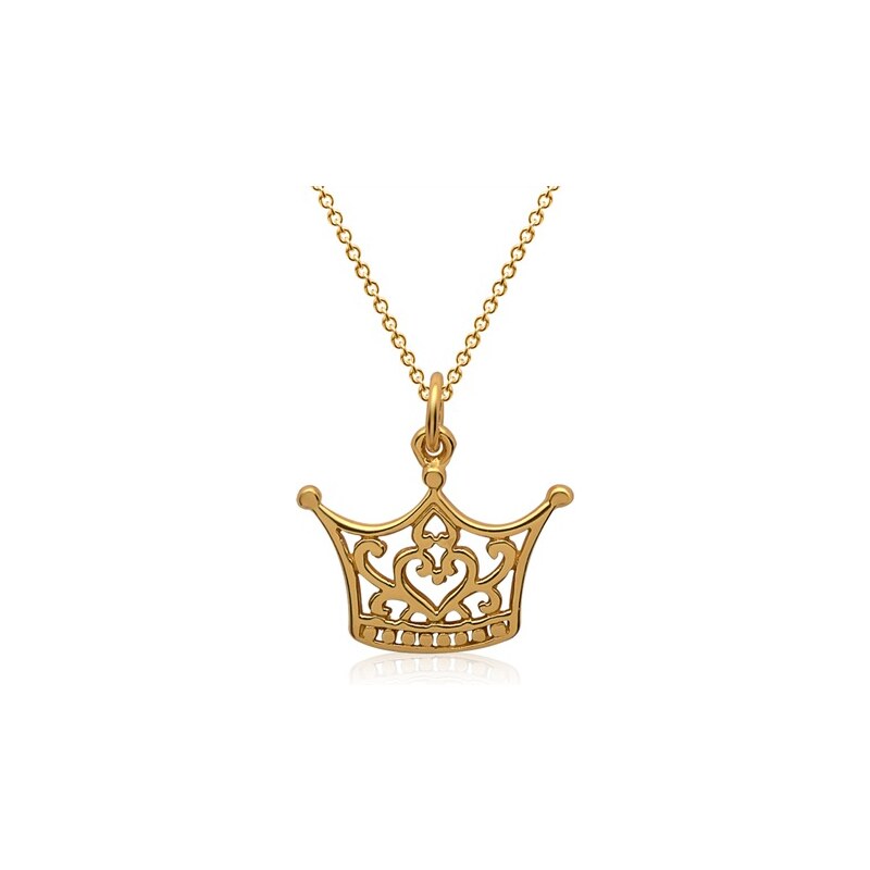 Unique Jewelry Silberkette vergoldet Anhänger Krone