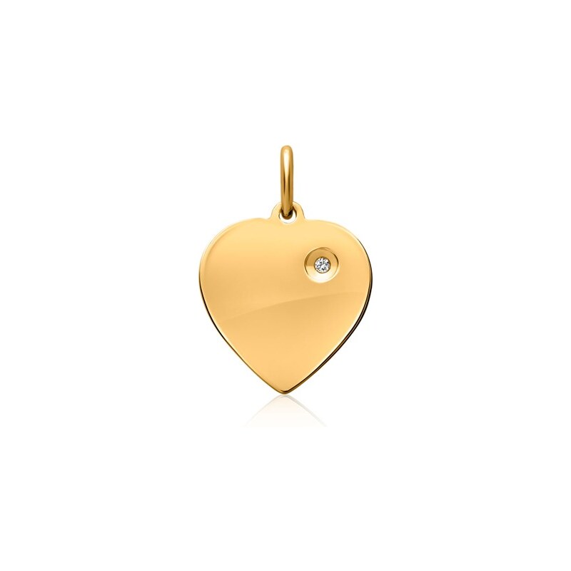 Unique Jewelry Anhänger 925 Silber vergoldet Herz Zirkonia