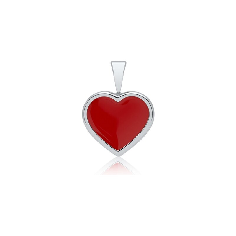 Unique Jewelry 925er Silber Anhänger Mädchen rotes Herz