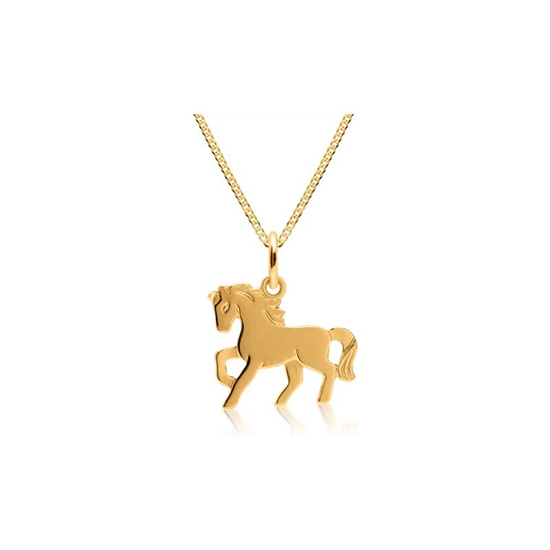 Unique Jewelry Goldkette für Kinder mit Anhänger Pferd