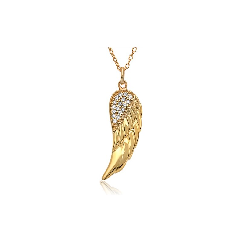Unique Jewelry 925er Silberkette gelbvergoldet mit Engelsflügel