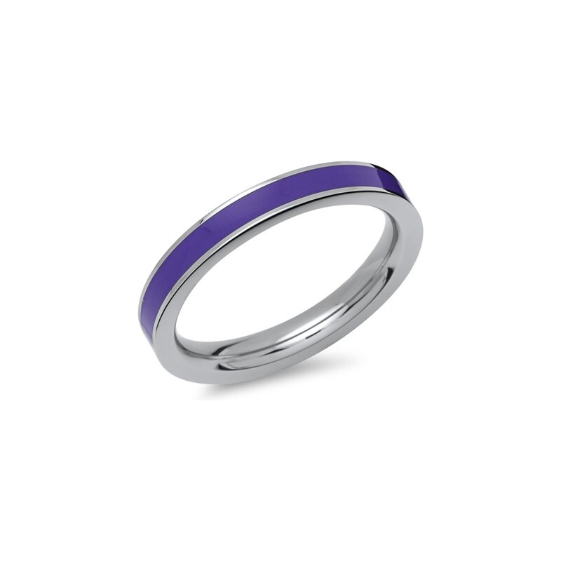 Unique Jewelry Ring aus Edelstahl Emaille-Einlage lila