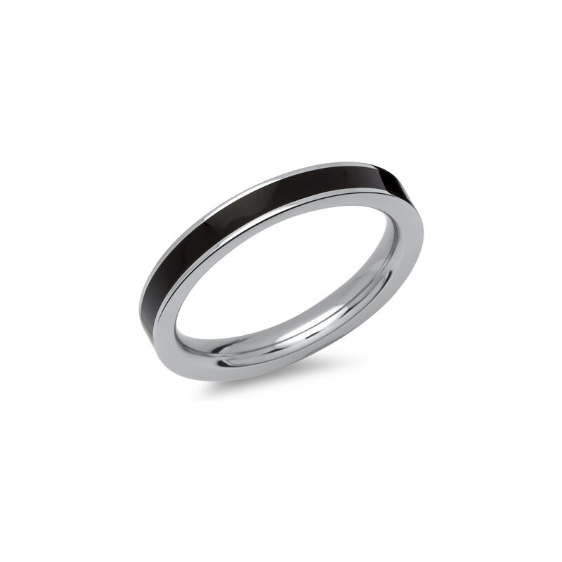 Unique Jewelry Ring aus Edelstahl mit schwarzer Emaille