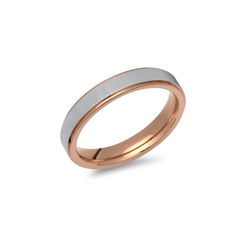 Unique Jewelry Edelstahlring teilvergoldet rosé 4mm breit