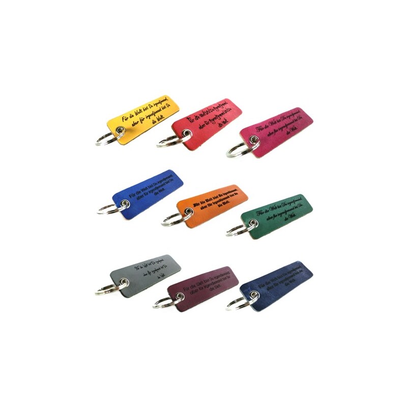 Unique Farbiger Schlüsselanhänger Leder mit Gravur