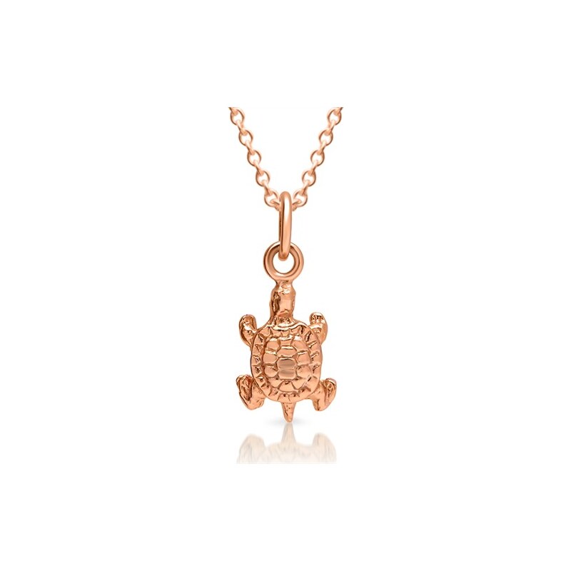 Unique Jewelry Silber-Ankerkette rosé Anhänger Schildkröte