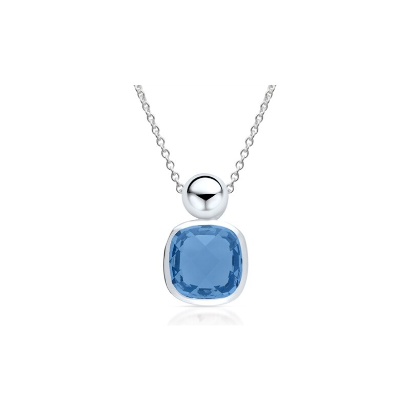 Unique Jewelry Silberkette mit Anhänger blauer Glasstein SP0631SLK