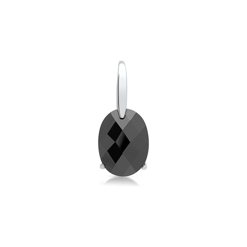 Unique Jewelry Silberanhänger mit schwarzem Glasstein