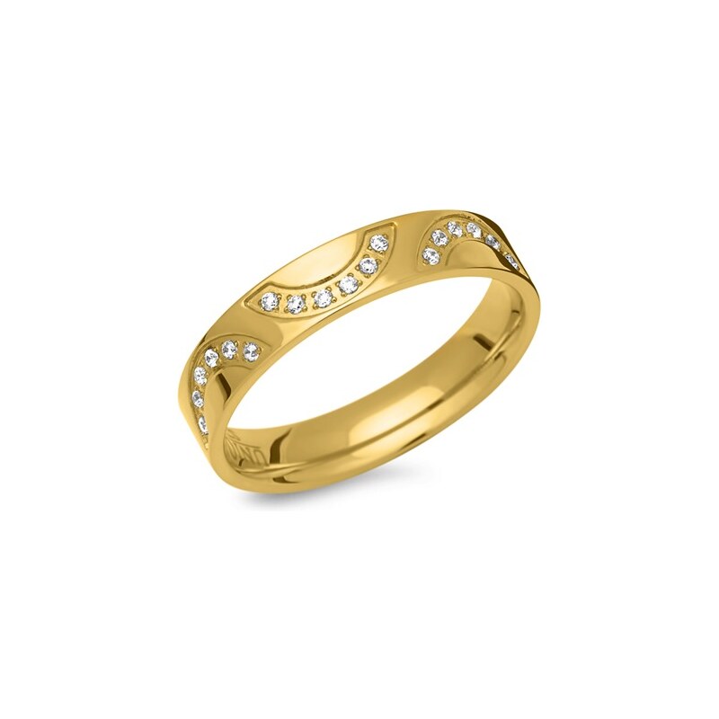 Unique Jewelry Vergoldeter Edelstahl Ring mit 18 Steinen