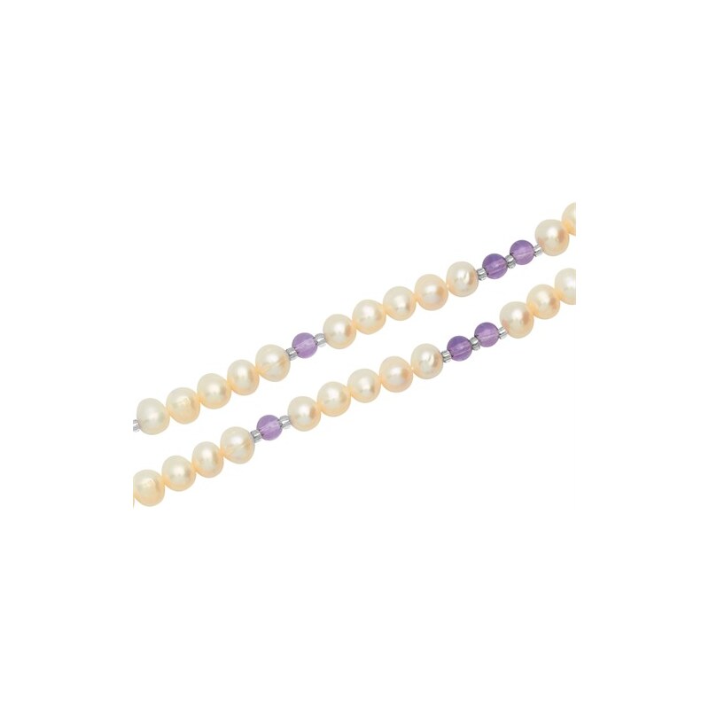 Unique Jewelry Perlenketten in lila-weißen Farbtönen