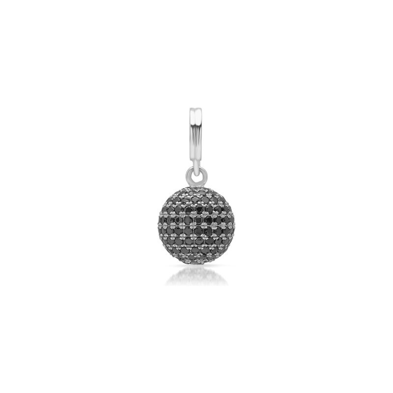 Unique Jewelry Kugelförmiger 925 Silberanhänger mit Steinen