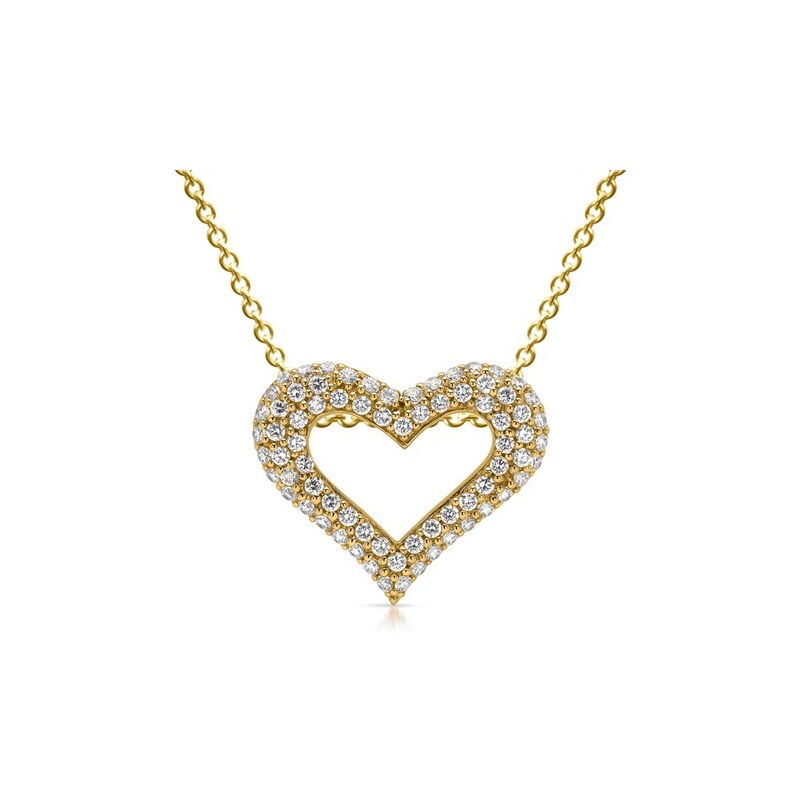 Unique Jewelry Gelbvergoldete Silberkette mit Herzanhänger