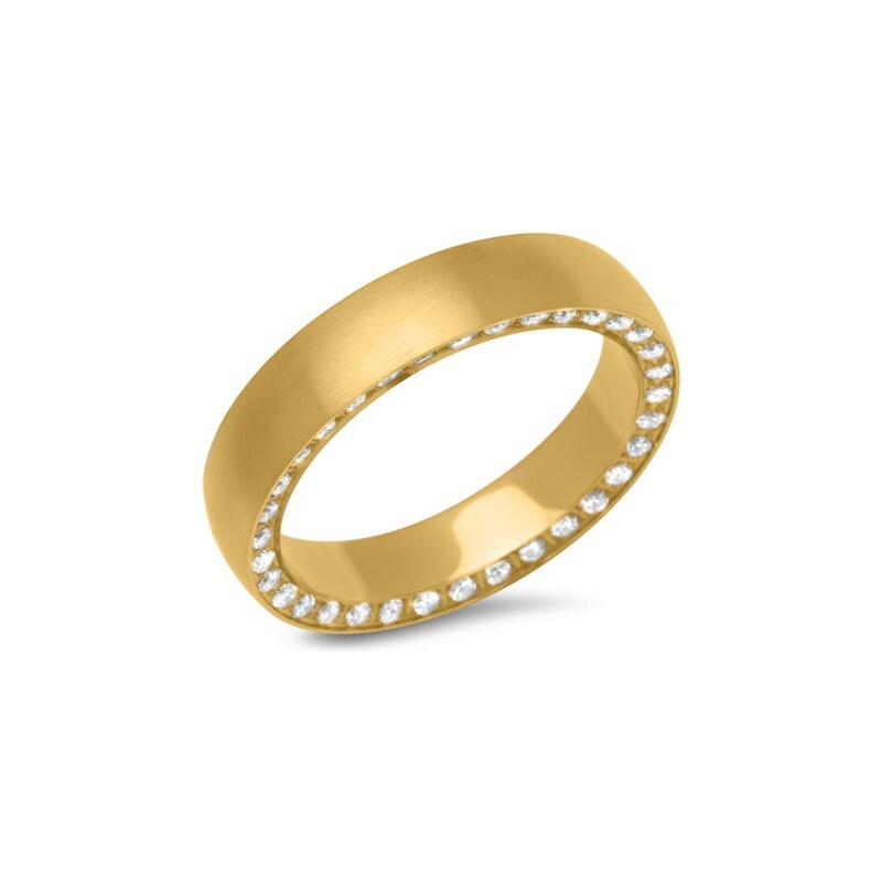 Unique Jewelry Edelstahlring Zirkonia gold 4,9 mm breit