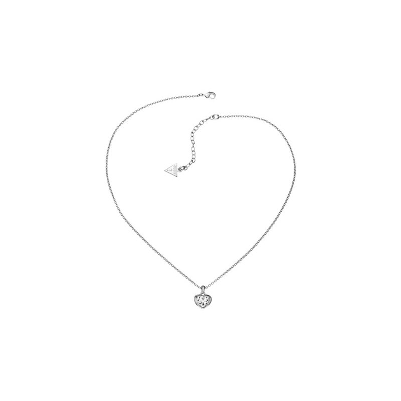 Silberne Guess Halskette mit Herzanhänger UBN51419