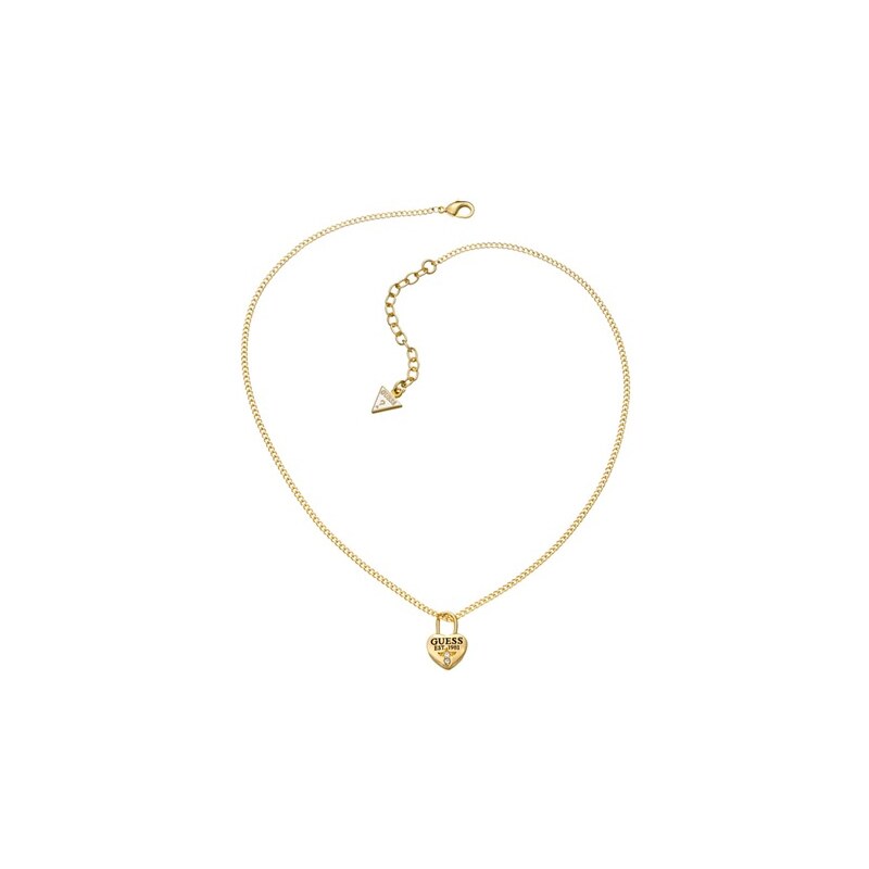 Goldene Halskette von Guess Herz Schloss UBN51450