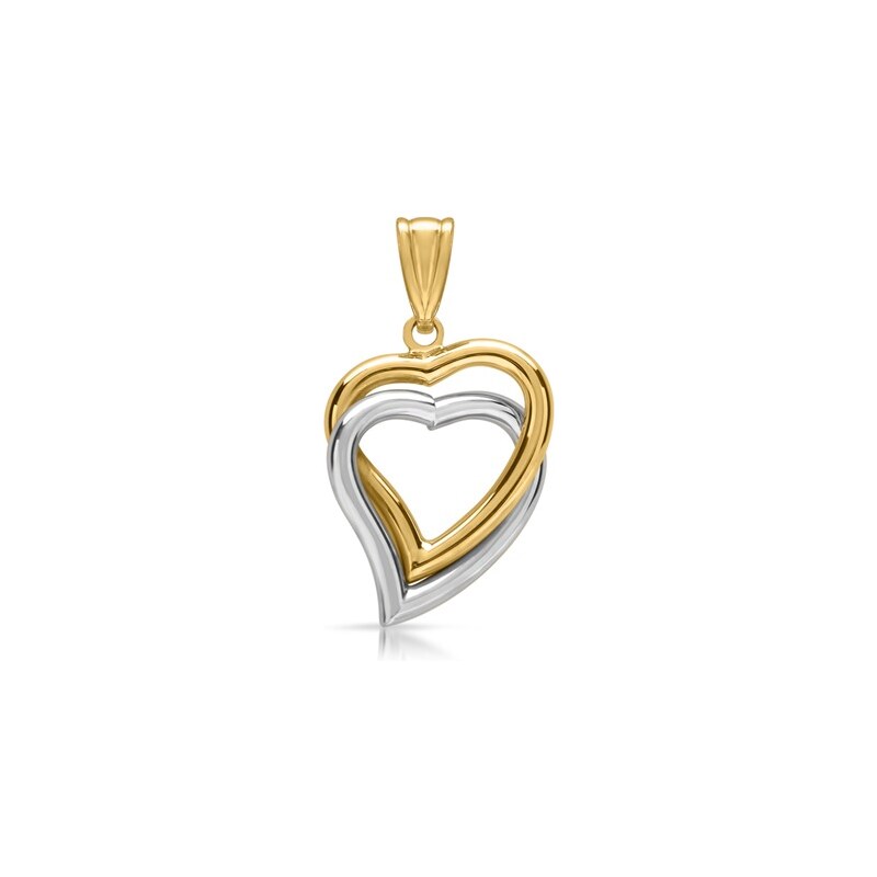 Unique Jewelry Herzanhänger Bicolor 333er Gold