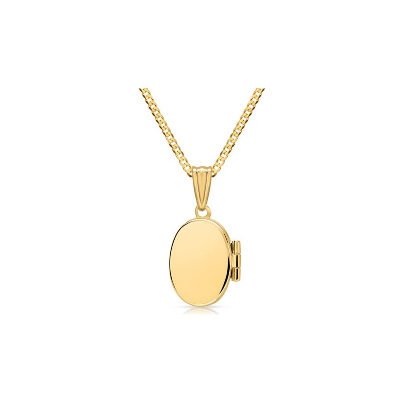 Unique Jewelry Kette mit Ovalem Medaillon 333er Gelbgold