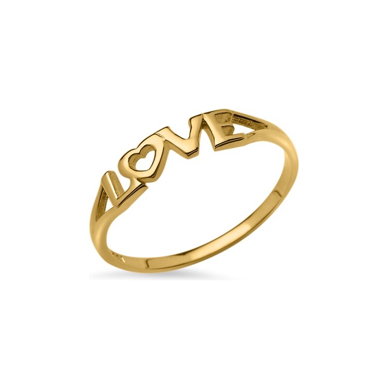 Unique Jewelry Ring Love-Schriftzug 333er Gold