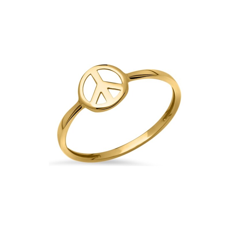 Unique Jewelry Ring Peacezeichen 333er Gelbgold