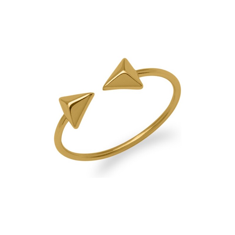Unique Jewelry Ring Pyramiden 925er Silber vergoldet