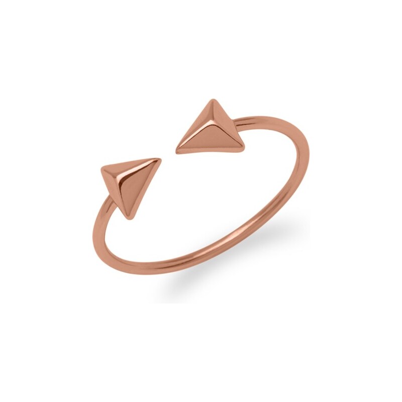 Unique Jewelry Ring Pyramiden Silber rosévergoldet