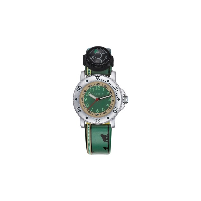 Esprit-Kinderuhr grün Tiermotiv Kompass ES108334007