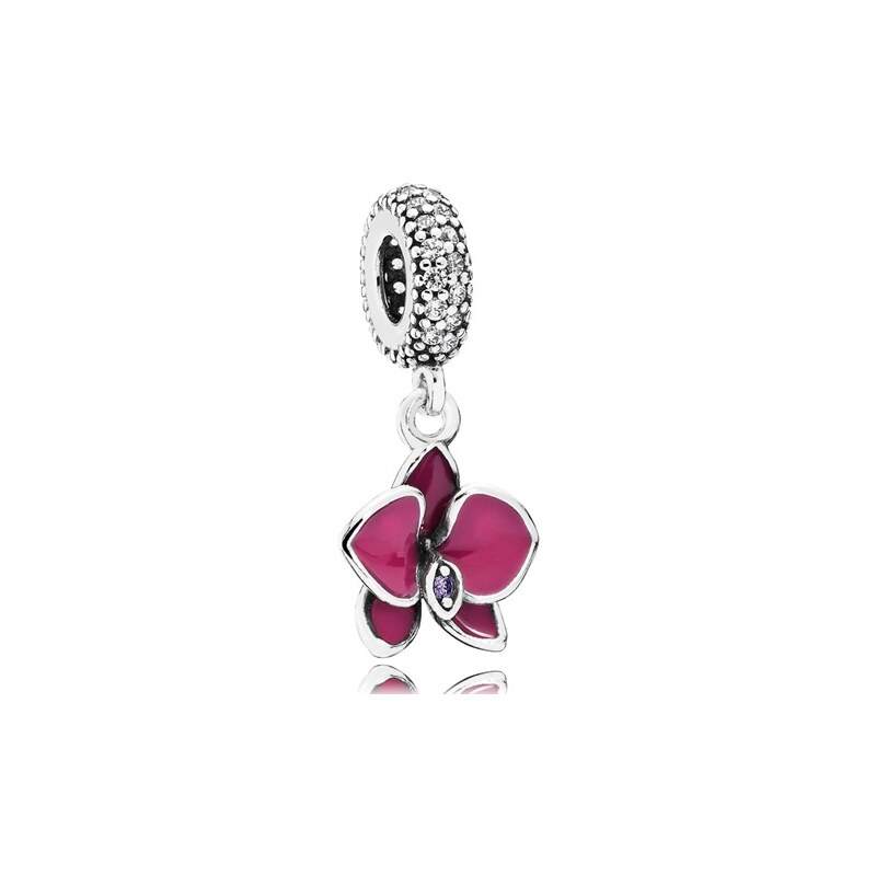 PANDORA Dangle Orchidee Emaille 925er Silber