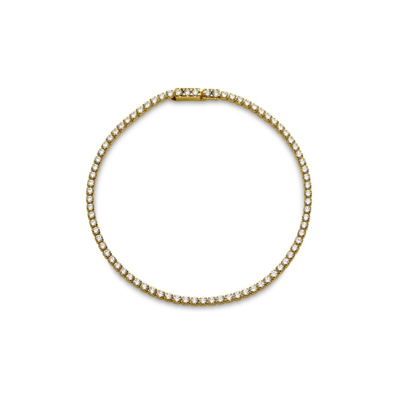 Unique Jewelry Goldenes Edelstahl-Armband mit Zirkonia einreihig