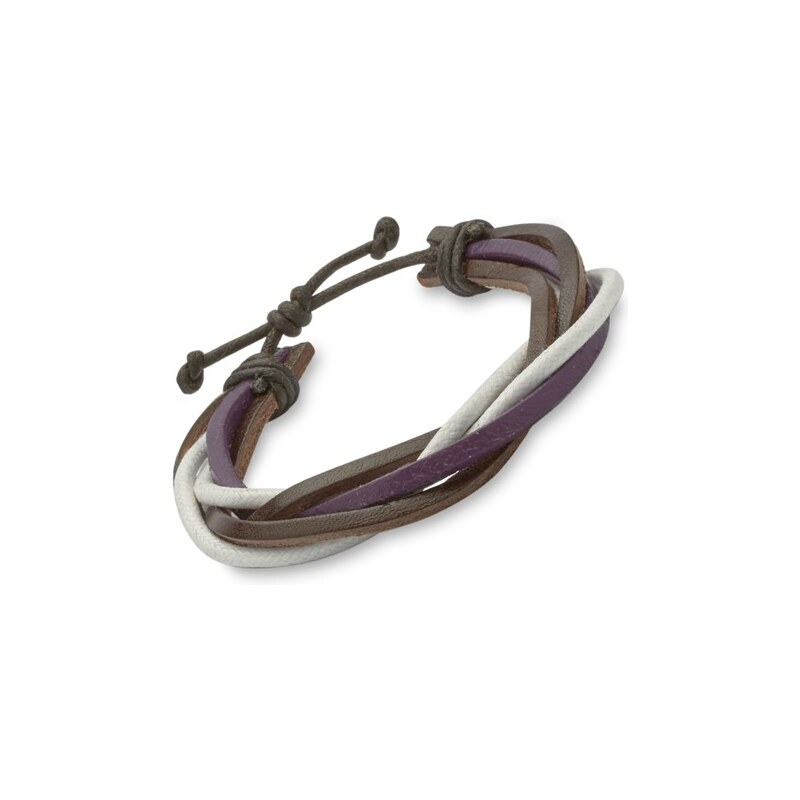 Unique Jewelry Leder-Armband Farb- und Materialmix violett