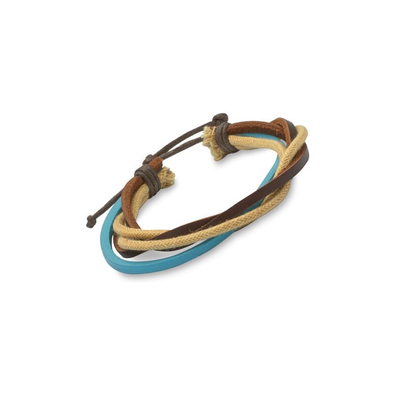 Unique Jewelry Längenverstellbares Armband türkis dunkelbraun