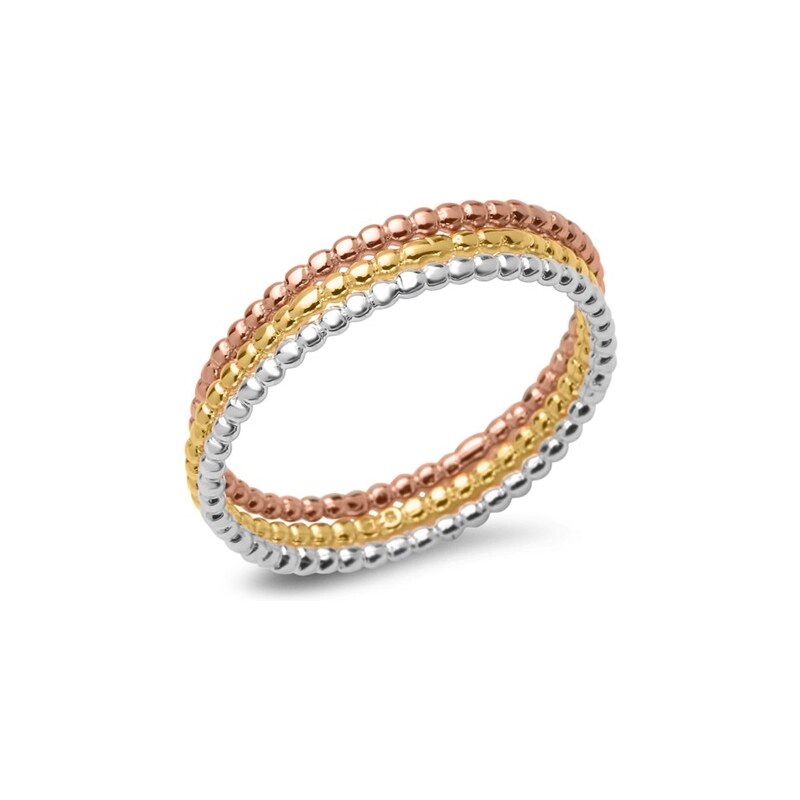 Unique Jewelry Ring-Set 925er Bubble-Design Silber rosé gold