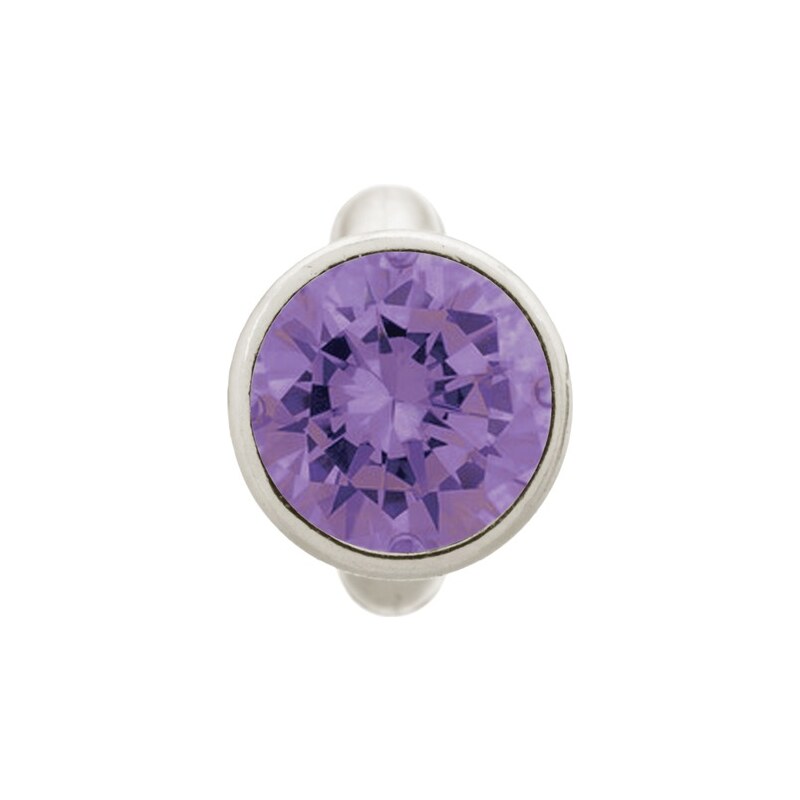 Round Amethyst Dome Silver Charm Endless 41158-1