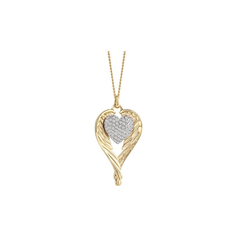 Guess Goldene Halskette Heartshelter Herz Flügel UBN71503