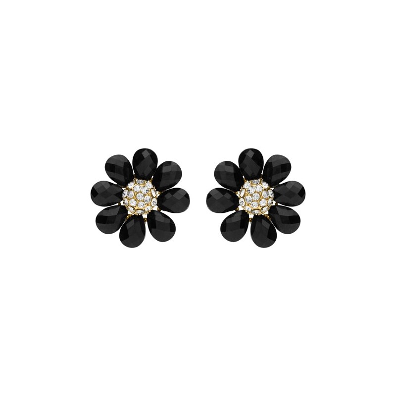 Unique Jewelry Blütenförmiger Statetementohrschmuck schwarz