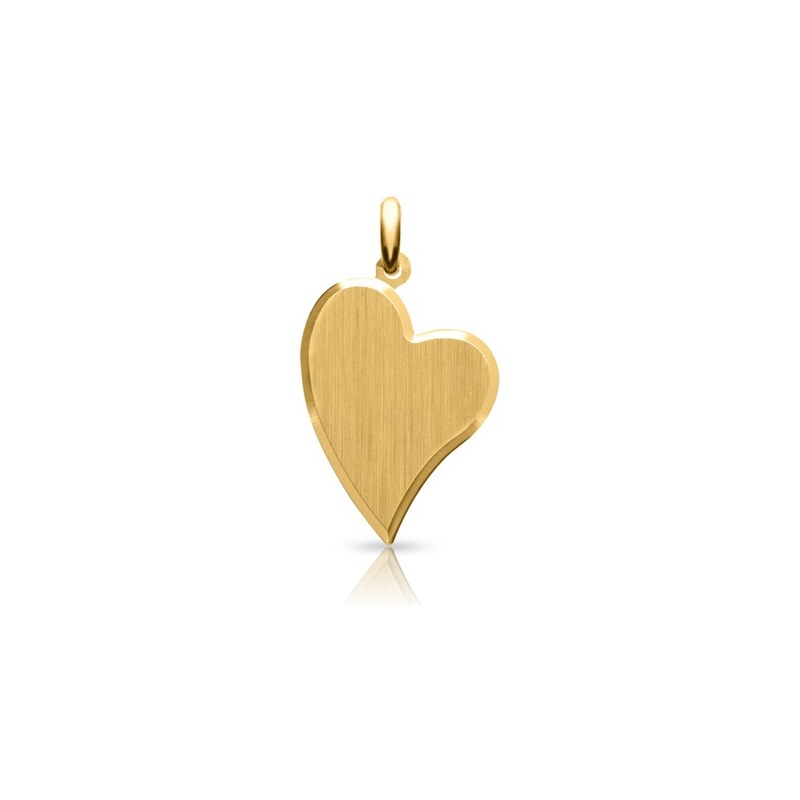 Unique Jewelry Goldener Herz-Anhänger 585er Gold teilpoliert