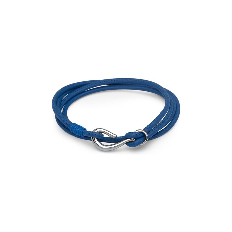 Unique Jewelry Lederarmband mit Ankerverschluss 2 Stränge blau