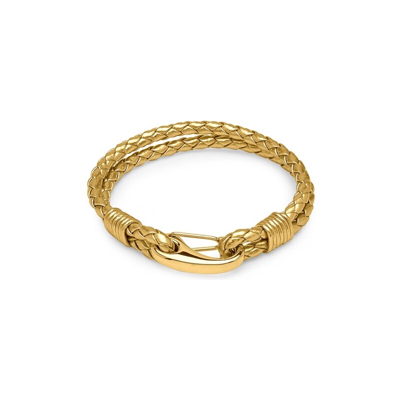 Unique Jewelry Zweifach gewickeltes Leder-Armband gold