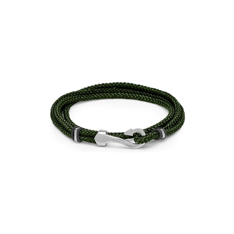 Unique Jewelry Armband Textil grün mit Hakenverschluss