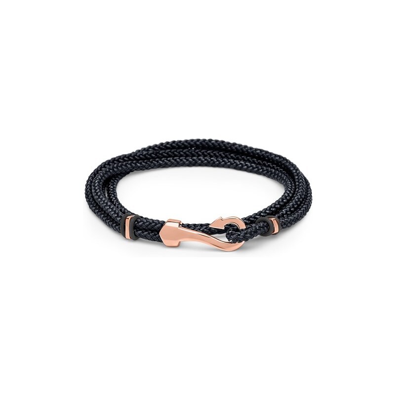 Unique Jewelry Armband Textil schwarz blau mit rosé Haken