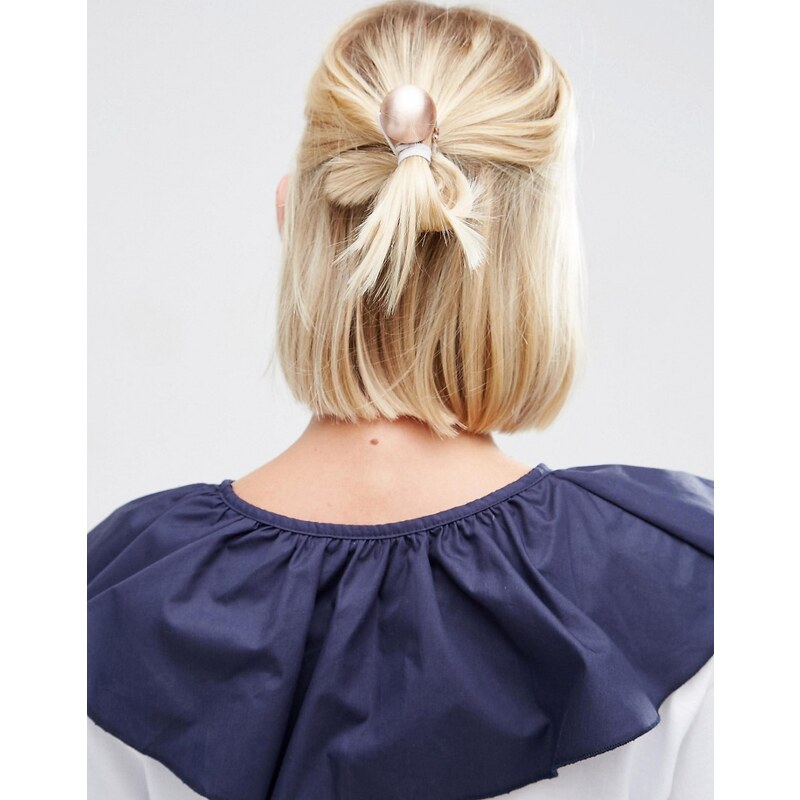 ASOS - Elegantes Haarband mit Kugeldesign in Roségold - Cremeweiß