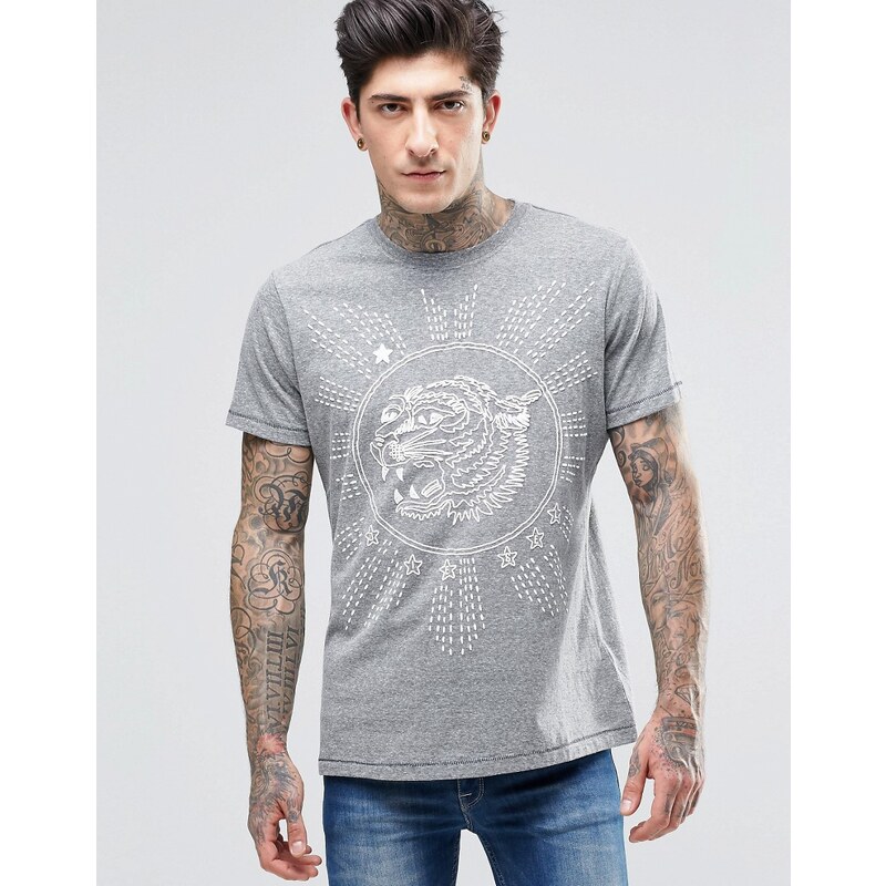 Diesel - T-Joe-GU - T-Shirt mit Panthermotiv - Grau