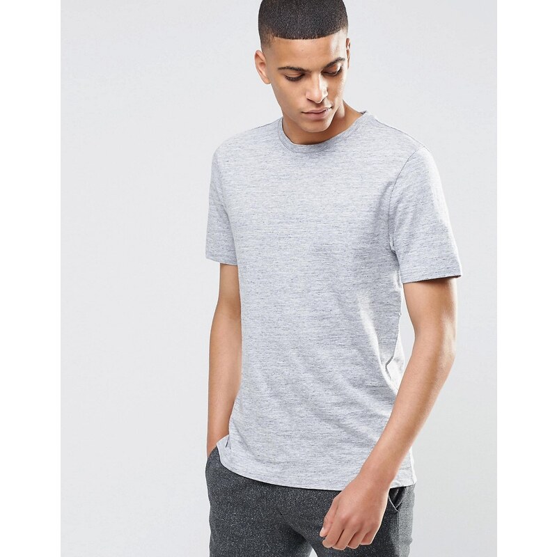 Reiss - Kurzärmliges T-Shirt mit Sprenkeln - Grau