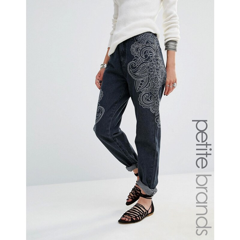 Glamorous Petite - Jeans mit Paisley-Muster - Blau