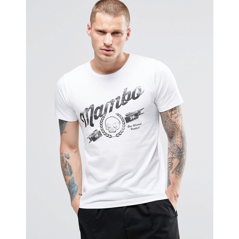Mambo - T-Shirt mit Skelettmotiv - Weiß