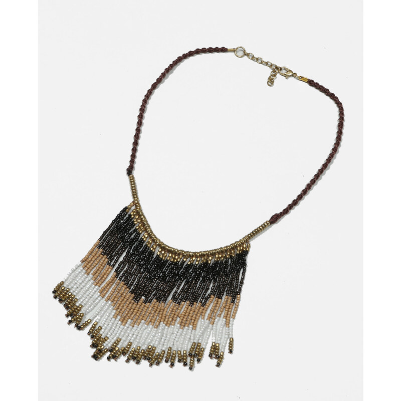 Halsschmuck mit Perlen und Fransen Kastanienbraun, Größe 00 -Pimkie- Mode für Damen